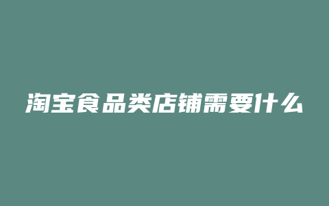 淘宝食品类店铺需要什么