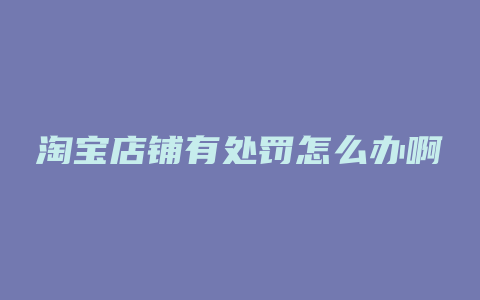 淘宝店铺有处罚怎么办啊