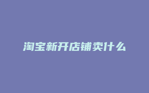 淘宝新开店铺卖什么