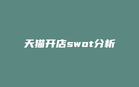 天猫开店swot分析